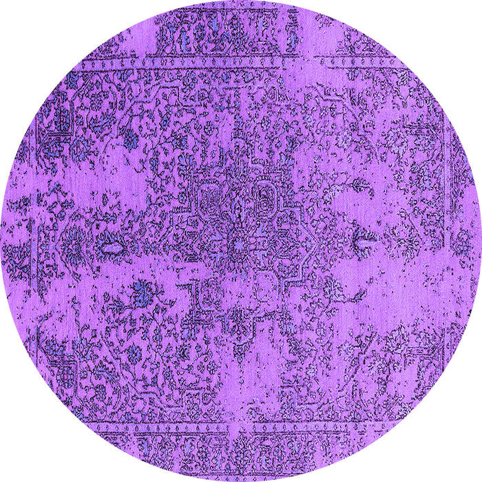 Round Oriental Purple Industrial Rug, urb2592pur