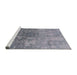 Sideview of Machine Washable Industrial Modern Mist Blue Rug, wshurb2593