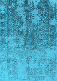 Oriental Light Blue Industrial Rug, urb2593lblu