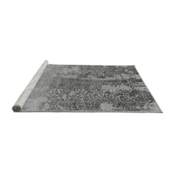 Sideview of Machine Washable Oriental Gray Industrial Rug, wshurb2593gry