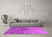 Machine Washable Oriental Pink Industrial Rug in a Living Room, wshurb2593pnk