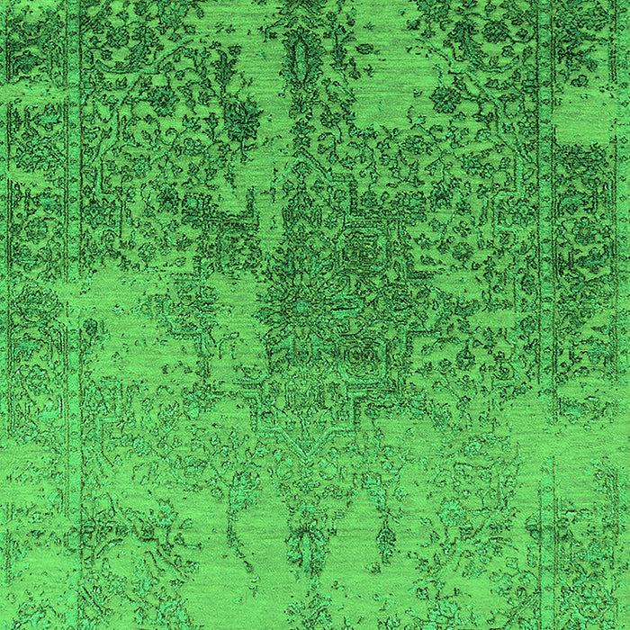Machine Washable Oriental Green Industrial Area Rugs, wshurb2593grn