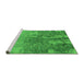 Sideview of Machine Washable Oriental Green Industrial Area Rugs, wshurb2593grn