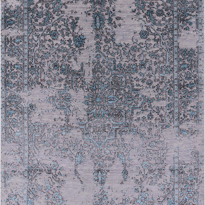 Machine Washable Industrial Modern Mist Blue Rug, wshurb2593