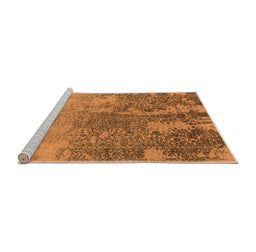 Sideview of Machine Washable Oriental Orange Industrial Area Rugs, wshurb2593org
