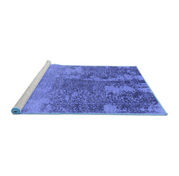 Sideview of Machine Washable Oriental Blue Industrial Rug, wshurb2593blu
