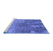 Sideview of Machine Washable Oriental Blue Industrial Rug, wshurb2593blu