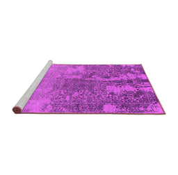 Sideview of Machine Washable Oriental Pink Industrial Rug, wshurb2593pnk