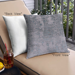 Front View of Mid-Century Modern Urban Square Mist Blue Throw Pillow, 18 inch by 18 inch, pwurb2593