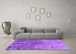 Machine Washable Oriental Purple Industrial Area Rugs in a Living Room, wshurb2593pur