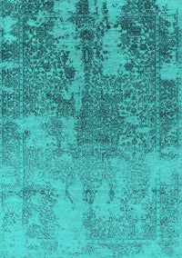 Oriental Turquoise Industrial Rug, urb2593turq