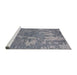 Sideview of Machine Washable Industrial Modern Dark Gray Rug, wshurb2594