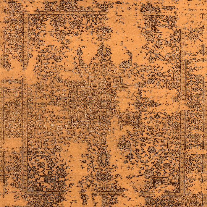Square Machine Washable Oriental Orange Industrial Area Rugs, wshurb2594org