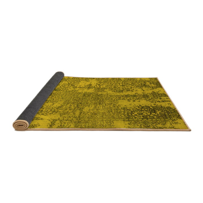 Sideview of Oriental Yellow Industrial Rug, urb2594yw