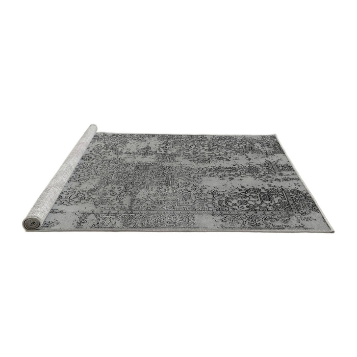 Sideview of Machine Washable Oriental Gray Industrial Rug, wshurb2594gry