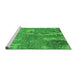 Sideview of Machine Washable Oriental Green Industrial Area Rugs, wshurb2594grn