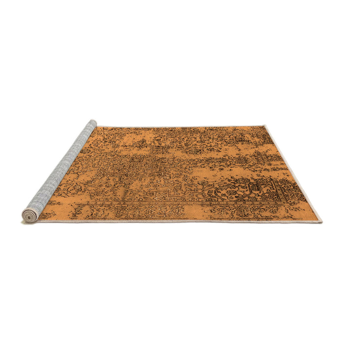 Sideview of Machine Washable Oriental Orange Industrial Area Rugs, wshurb2594org