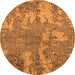 Round Oriental Orange Industrial Rug, urb2594org