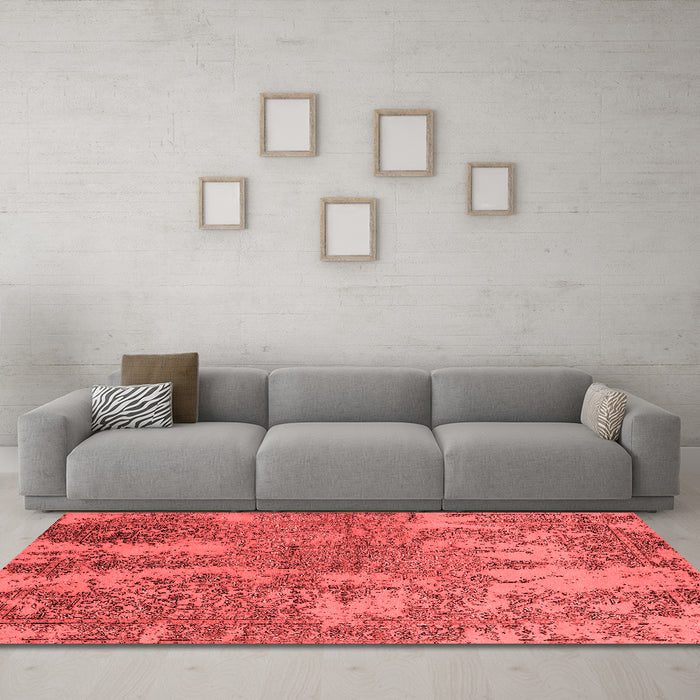 Industrial Red Washable Rugs