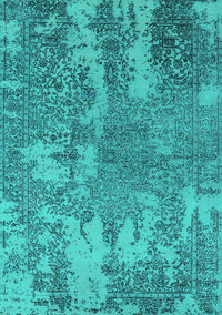 Oriental Turquoise Industrial Rug, urb2594turq