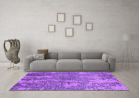 Machine Washable Oriental Purple Industrial Rug, wshurb2594pur