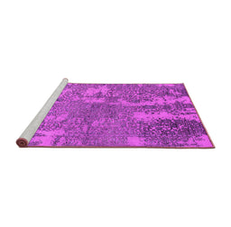 Sideview of Machine Washable Oriental Pink Industrial Rug, wshurb2594pnk