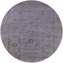 Round Machine Washable Industrial Modern Viola Purple Rug, wshurb2595