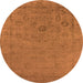 Round Oriental Orange Industrial Rug, urb2595org