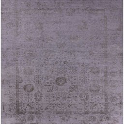 Square Machine Washable Industrial Modern Viola Purple Rug, wshurb2595