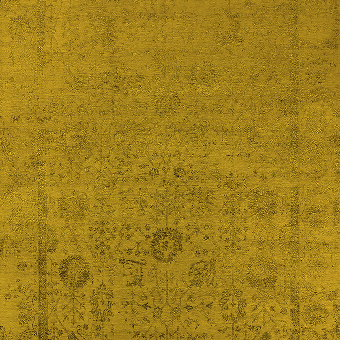 Machine Washable Oriental Yellow Industrial Rug, wshurb2595yw