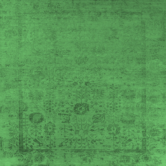 Square Oriental Emerald Green Industrial Rug, urb2595emgrn
