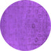 Round Oriental Purple Industrial Rug, urb2595pur