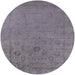 Round Mid-Century Modern Purple Oriental Rug, urb2595