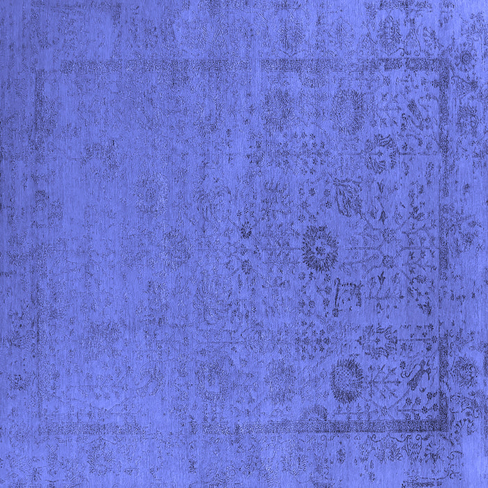 Square Machine Washable Oriental Blue Industrial Rug, wshurb2595blu