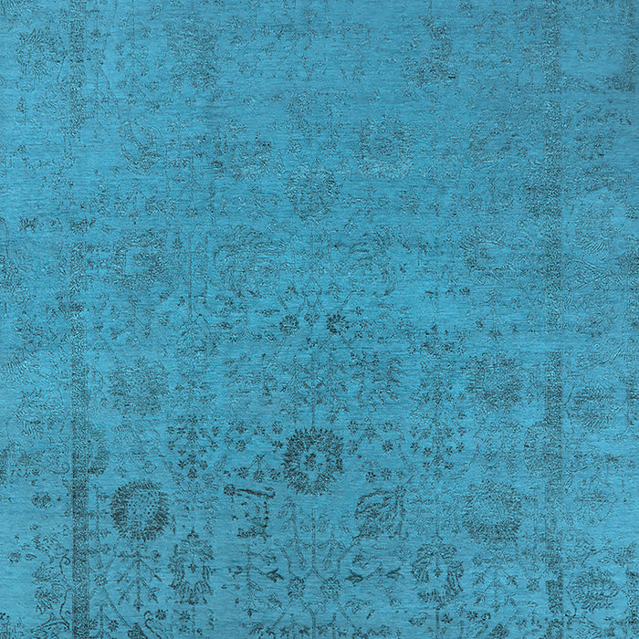 Machine Washable Oriental Light Blue Industrial Rug, wshurb2595lblu