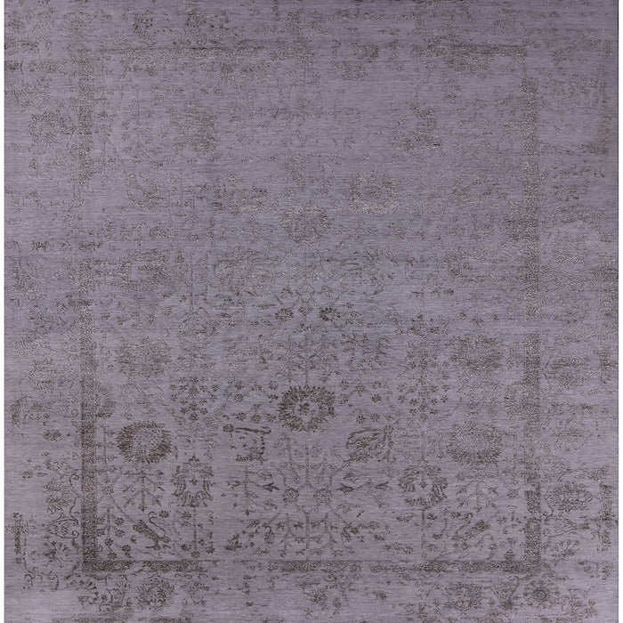 Square Mid-Century Modern Purple Oriental Rug, urb2595