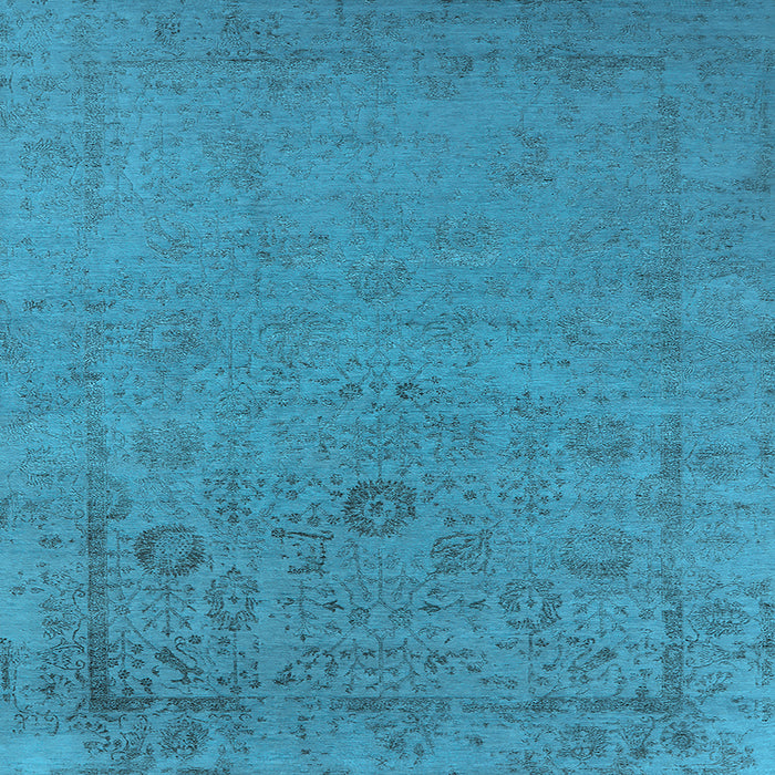 Square Machine Washable Oriental Light Blue Industrial Rug, wshurb2595lblu