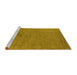 Sideview of Machine Washable Oriental Yellow Industrial Rug, wshurb2595yw