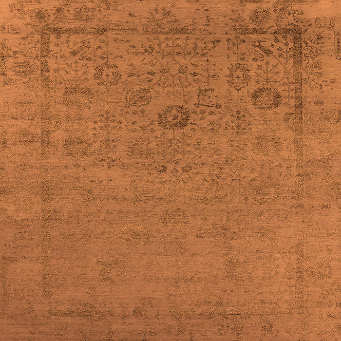 Square Oriental Orange Industrial Rug, urb2595org