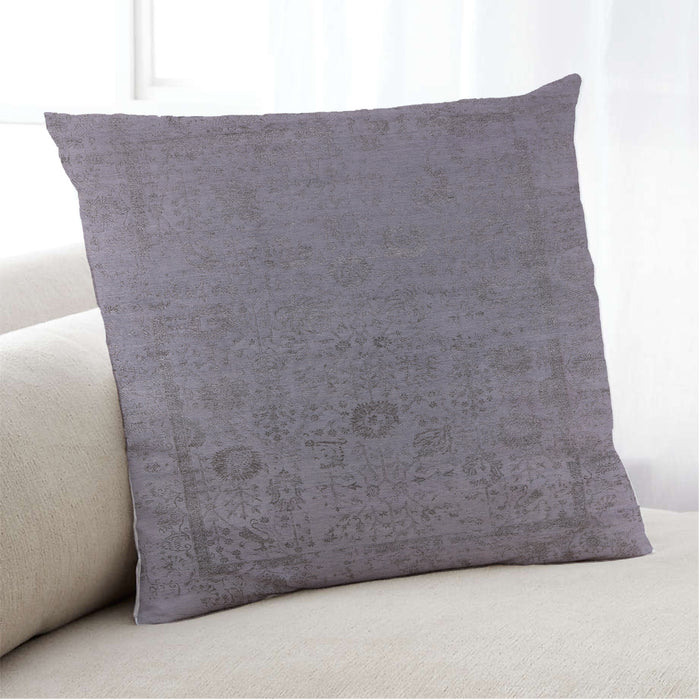 Lifestyle Image of Mid-Century Modern Urban Square Viola Purple Throw Pillow, 18 inch by 18 inch, pwurb2595