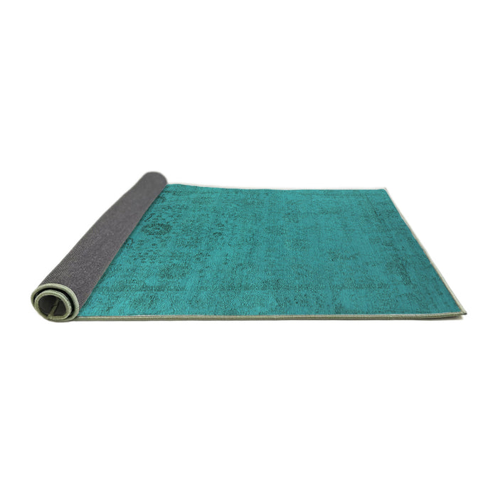 Sideview of Oriental Turquoise Industrial Rug, urb2595turq
