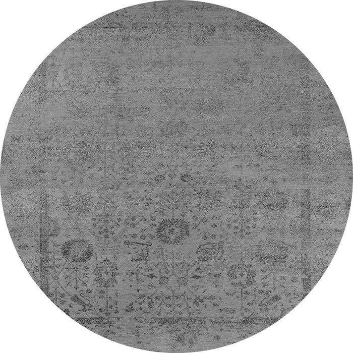 Round Oriental Gray Industrial Rug, urb2595gry