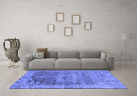 Machine Washable Oriental Blue Industrial Rug, wshurb2596blu