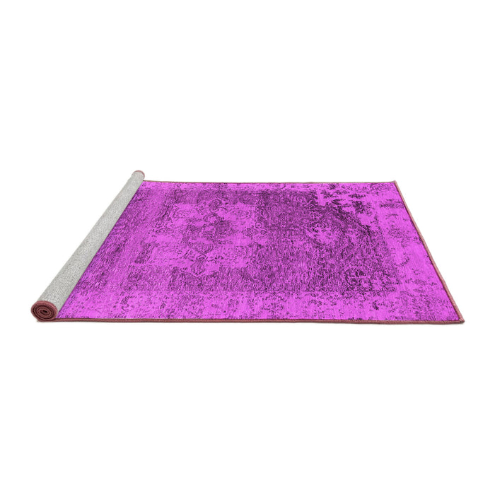 Sideview of Machine Washable Oriental Pink Industrial Rug, wshurb2596pnk