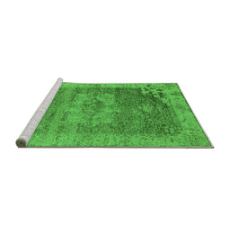 Sideview of Machine Washable Oriental Green Industrial Area Rugs, wshurb2596grn