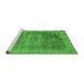 Sideview of Machine Washable Oriental Green Industrial Area Rugs, wshurb2596grn