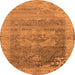 Round Oriental Orange Industrial Rug, urb2596org