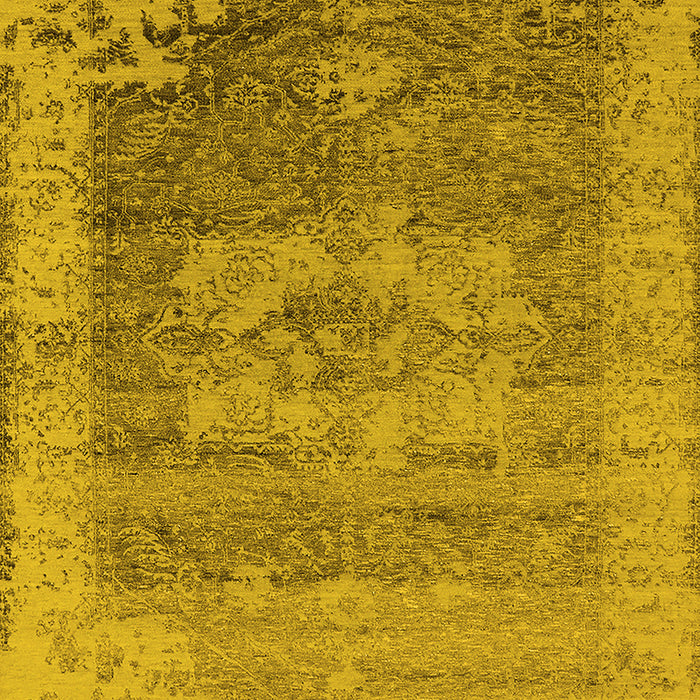 Machine Washable Oriental Yellow Industrial Rug, wshurb2596yw