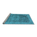 Sideview of Machine Washable Oriental Light Blue Industrial Rug, wshurb2596lblu