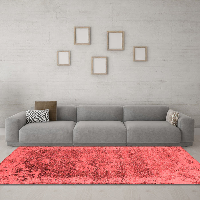 Industrial Red Washable Rugs